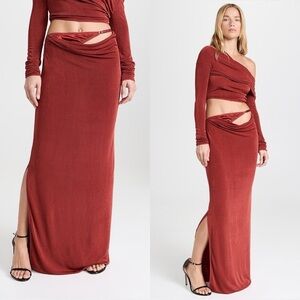 NWT ANNA OCTOBER Kerry Terracotta Lingerie Maxi Skirt Sz L